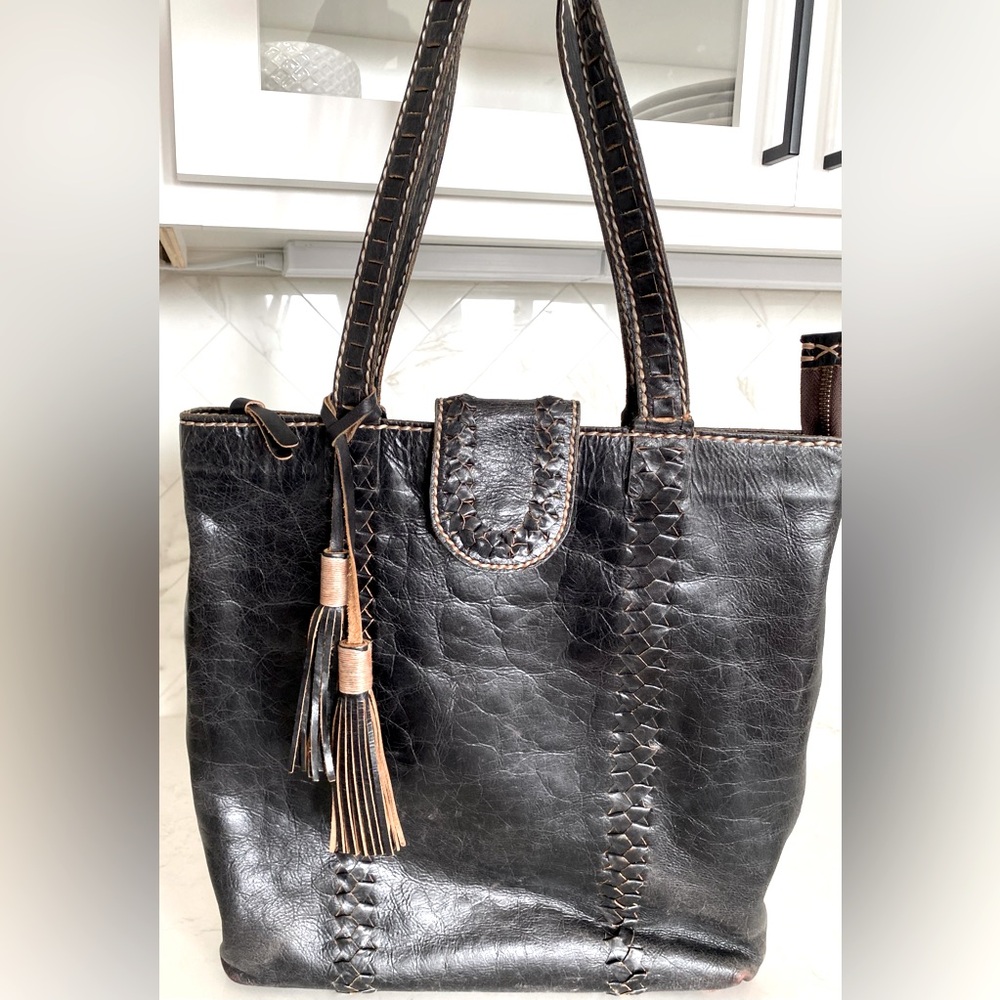 Leather Hand Stitched Tote
